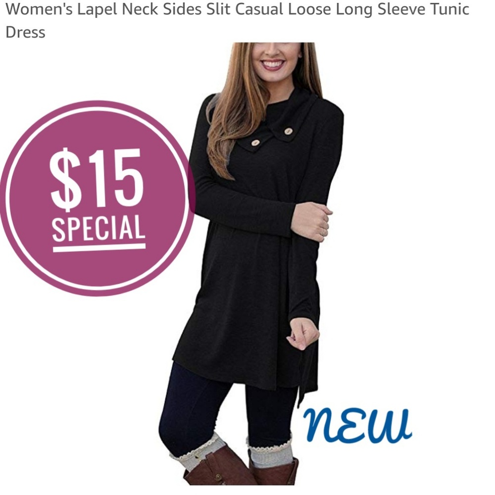 Women's Casual Loose Long Sleeve tunic dress